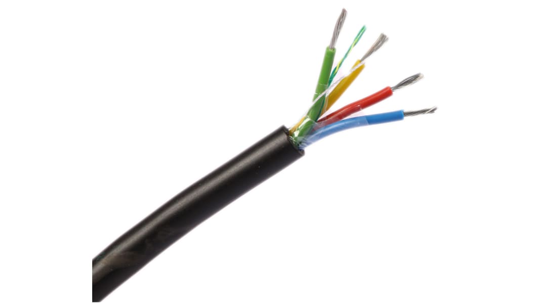 RS PRO Multicore Industrial Cable, 4 Cores, 0.5 mm², Unscreened, 20 AWG, 25m
