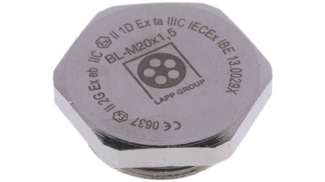 Tappo pressacavo Lapp in Ottone zincato, filetto M20, Ø 26.4mm, IP68, ATEX