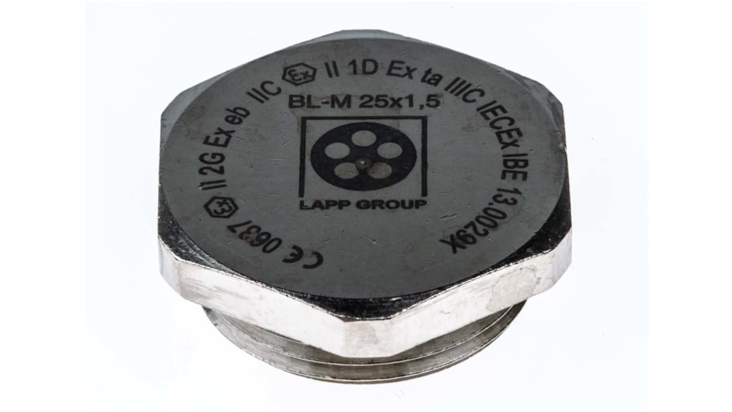 Tappo pressacavo Lapp in Ottone zincato, filetto M25, Ø 31.9mm, IP68, ATEX