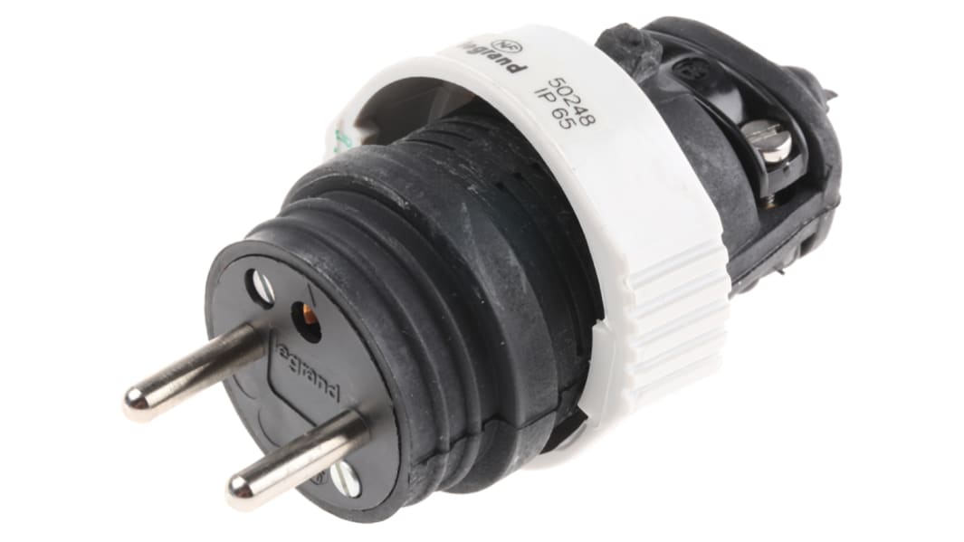 Fiche électrique Mâle Legrand, 230 V, 16A, Montage sur câble, 2P+E