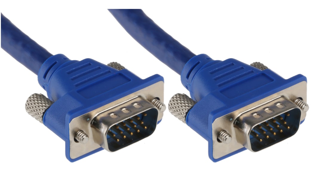 Cavo VGA RS PRO VGA Maschio/VGA Maschio, lungh. 1m, col. Blu