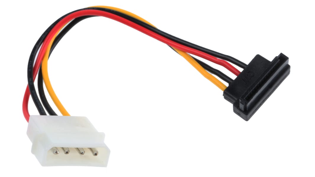 RS PRO Male SATA Power to Male LP4  Cable, 100mm