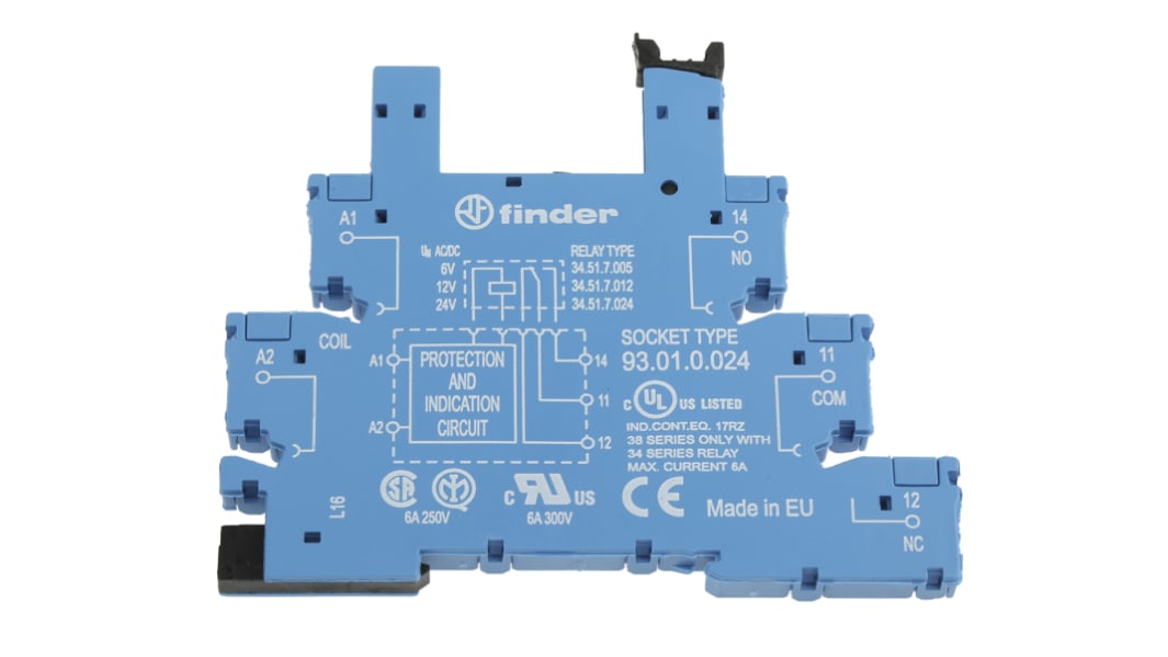 Finder Relaissockel zur Verwendung mit 34,51 93 Series, 5 -Kontakt , 250V ac