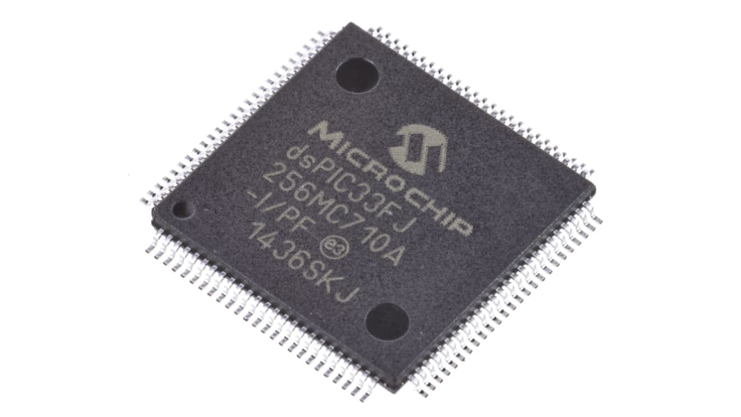 dsPIC33FJ256MC710A-I/PF Microchip, 16bit Digital Signal Processor 40MIPS 256 kB Flash 100-Pin TQFP