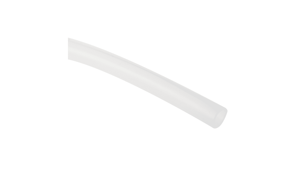 RS PRO Silicone, Flexible Tube, 8mm ID, 11.2mm OD, Translucent, 3m