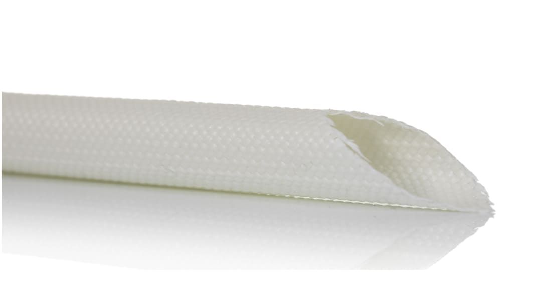 RS PRO Braided Fibreglass Natural Cable Sleeve, 6mm Diameter, 5m Length
