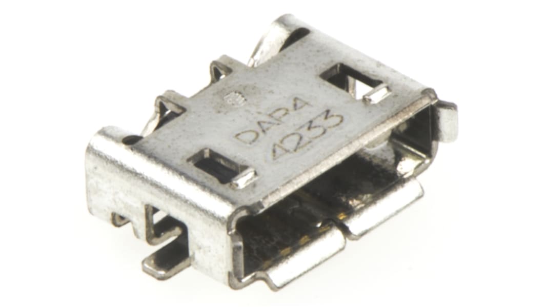 TE Connectivity Right Angle, SMT, Socket Type Micro AB 2.0 USB Connector