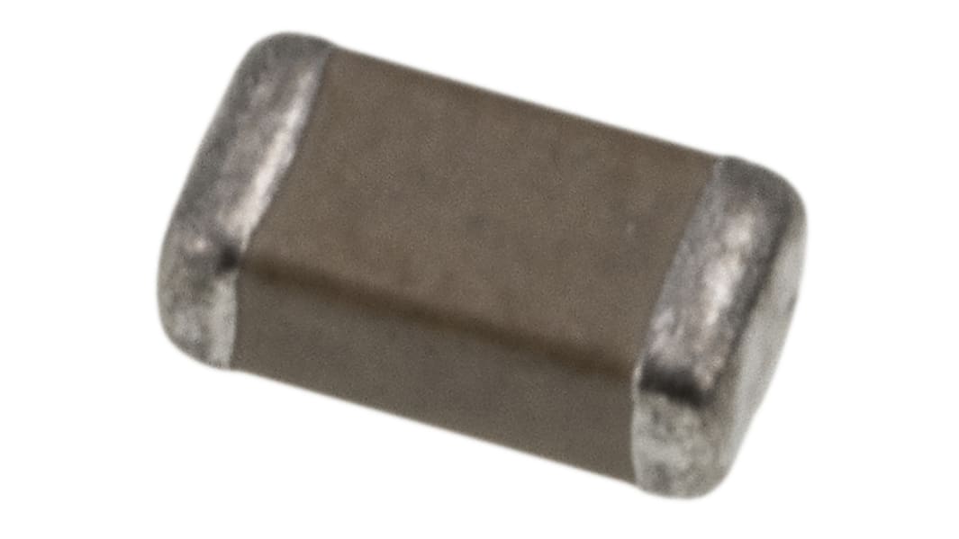 Condensateur céramique multicouche MLCC,  CMS, 100nF, 100V c.c., ±10%, diélectrique : X7R