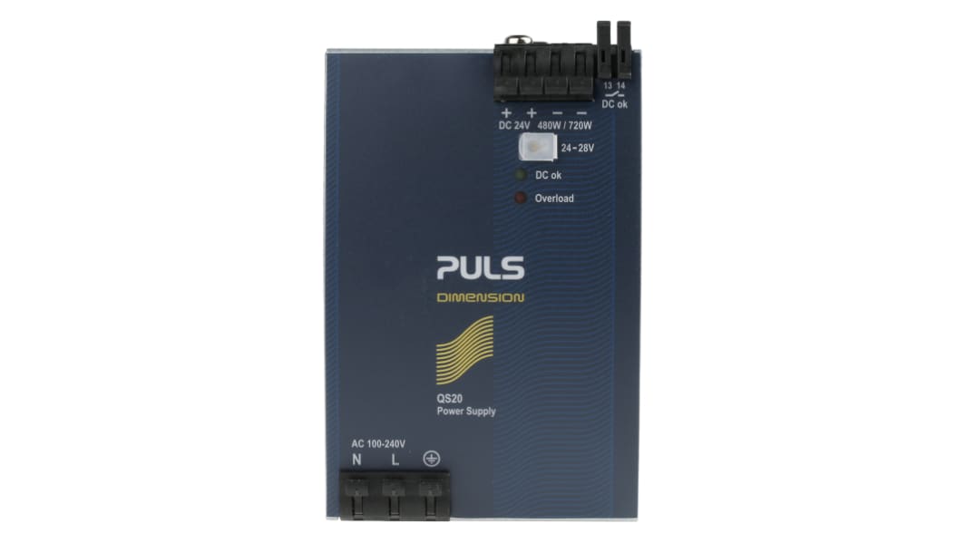 PULS DIMENSION Q DIN-Schienen Netzteil Getaktet 24V dc / 20A 480W 100 → 240V ac