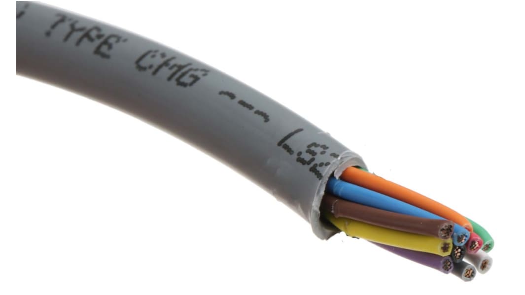 Alpha Wire Alpha Essentials LSZH Communication & Control Series Data Cable, 10 Cores, 0.35 mm², Unscreened, 22 AWG,