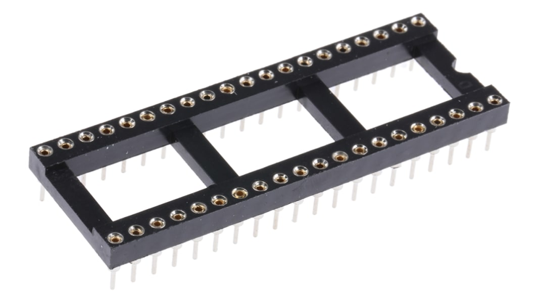 Support DIL ASSMANN WSW 40 voies, Traversant, broches Tulipe, Entraxe de 2.54mm, largeur de rangée 15.24mm