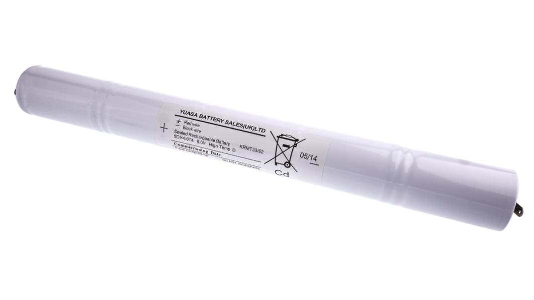 Yuasa 6V NiCd Rechargeable Battery Pack, 4Ah - Pack of 1