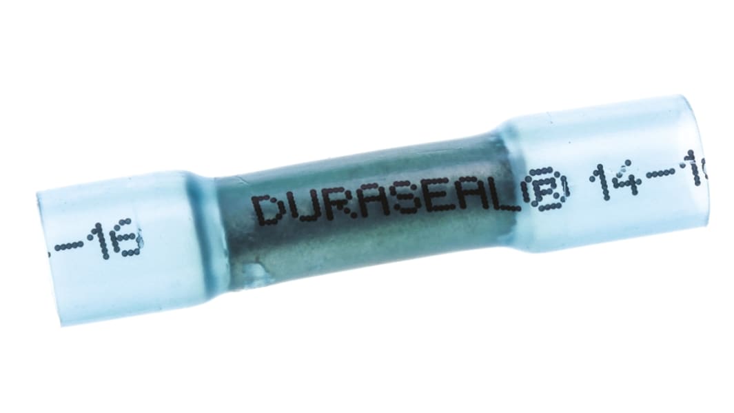 TE Connectivity, DuraSeal Butt Splice Connector, Blue, Insulated, Tin 16 → 14 AWG