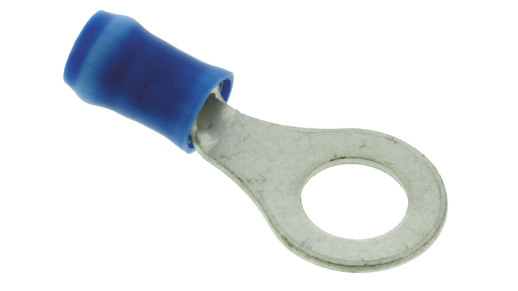 TE Connectivity PIDG Ringkabelschuh, Isoliert, PVC, Blau, aussen ø 11.9mm, innen ø 6.7mm, max. 2.5mm², M6