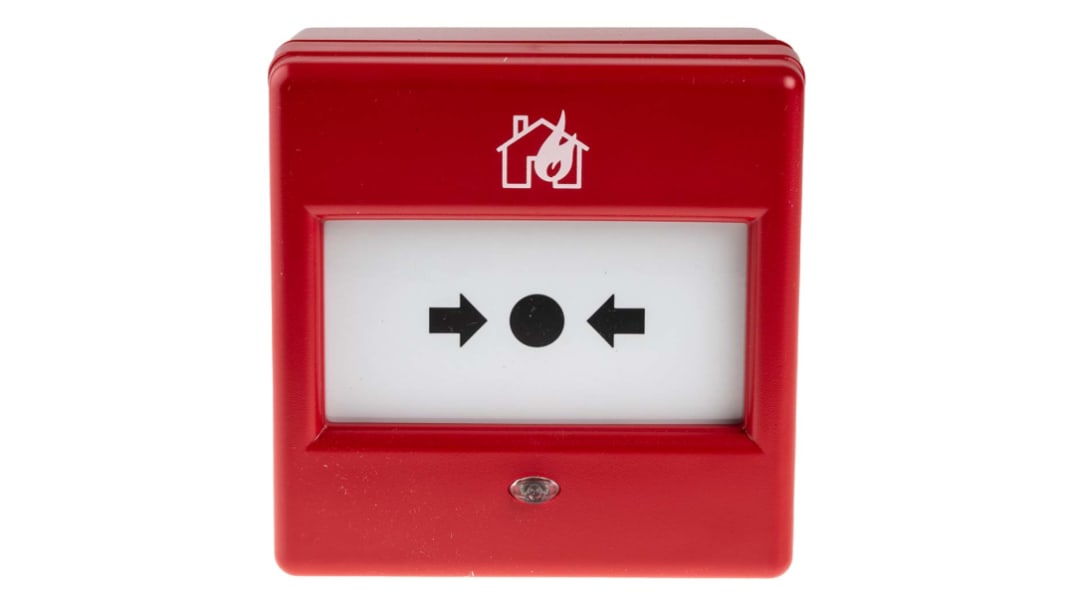 Eaton Red Break Glass Call Point, Break Glass Operated, Indoor, Resettable, 87 x 87 x 53mm