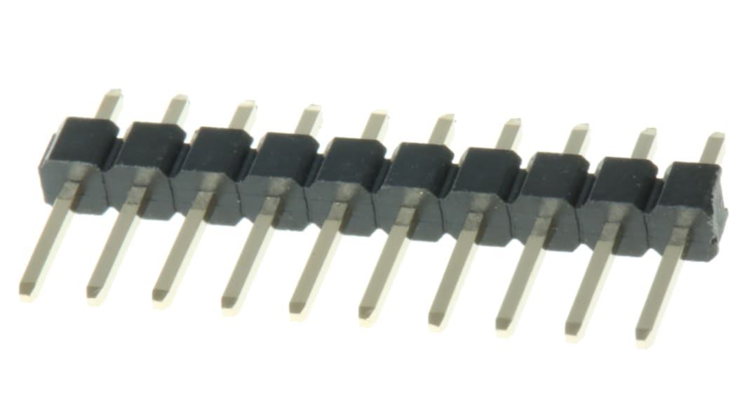 HARWIN M20 Series Straight Through Hole Pin Header, 10 Contact(s), 2.54mm Pitch, 1 Row(s), Unshrouded