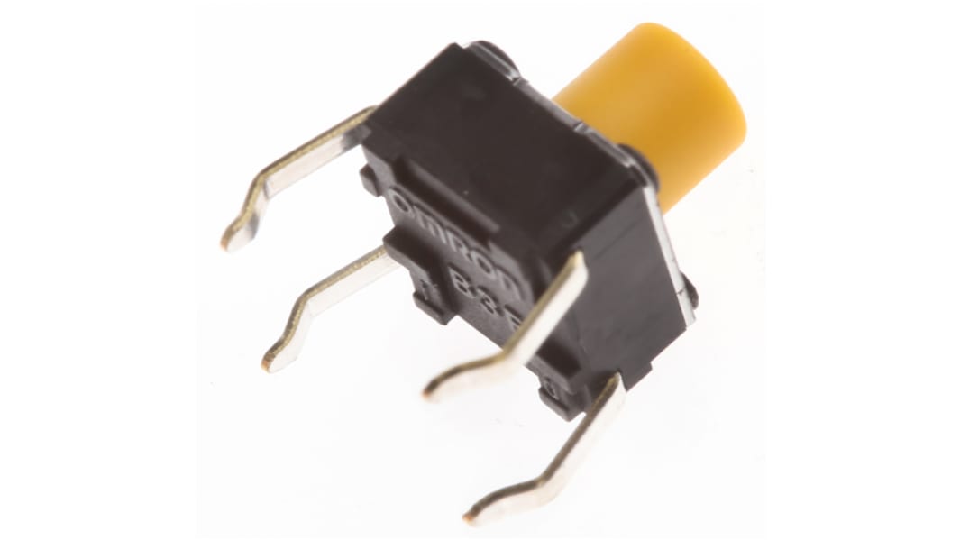 Interruttore tattile Omron, SPST, 6 x 6 x 7mm, L. attuatore 3.6mm, Montaggio con foro passante