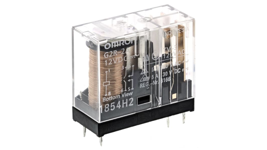 オムロン パワーリレー, 12V dc, DPST, 5A, 基板実装