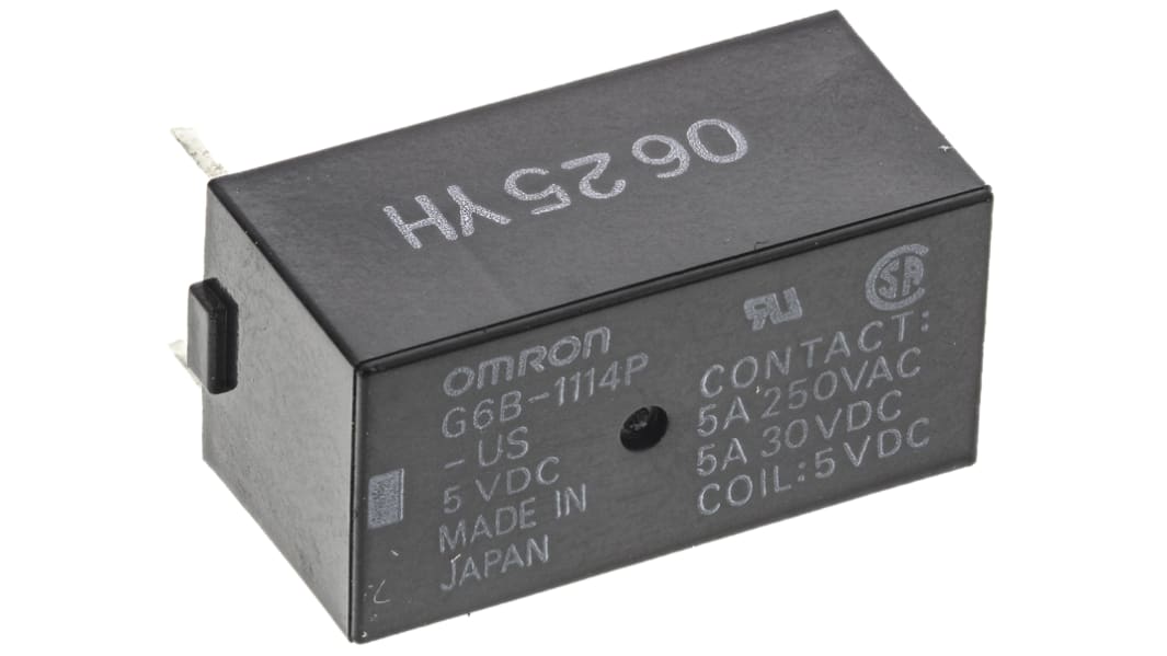 Omron G6B 5V dc Spule 1-poliger Schließer Printrelais 5A 125Ω 200mW Monostabiles Relais