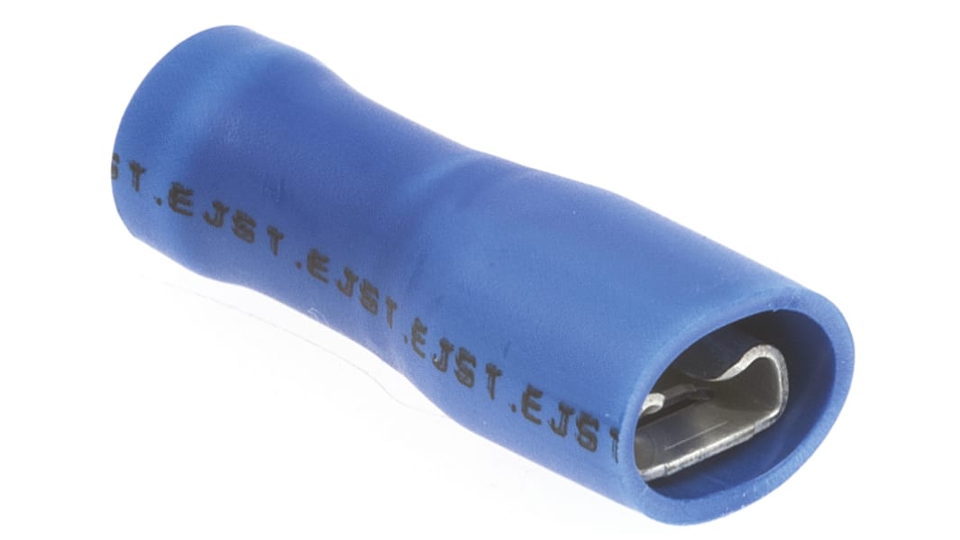 JST FLVDDF Blue Insulated Female Spade Connector, Receptacle, 4.75 x 0.5mm Tab Size, 1mm² to 2.6mm²