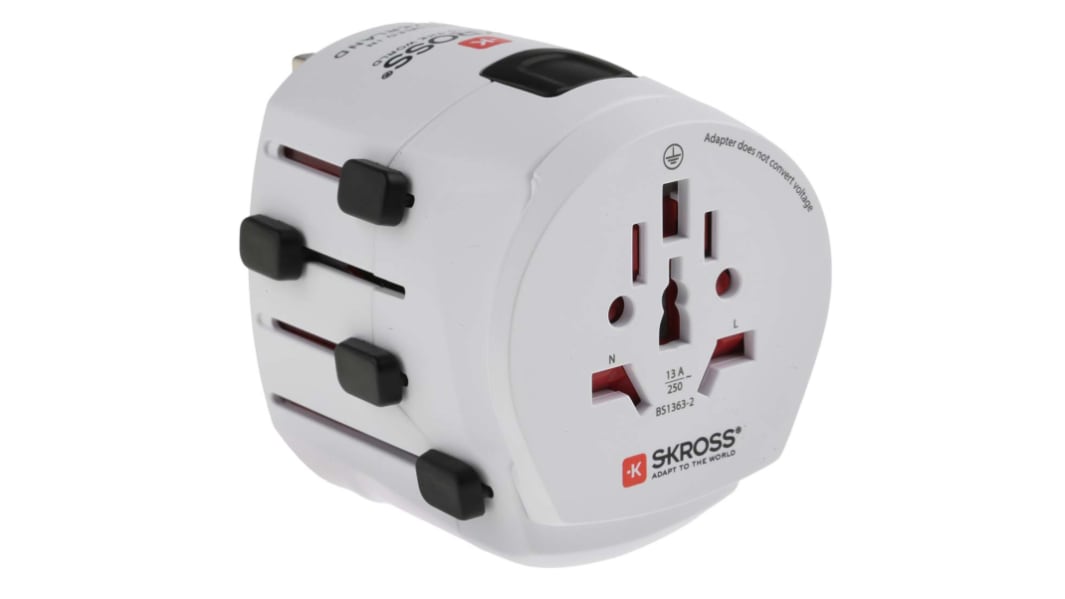 Adattatore universale SKROSS da Australia, Europa, Italia, Svizzera, Regno Unito, USA a Australia, Italia, Svizzera,