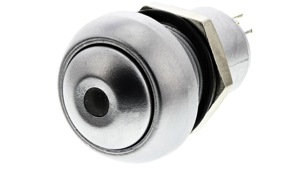 APEM Illuminated Push Button Switch, Latching, Panel Mount, 12.9mm Cutout, SPST, Red LED, 24V dc, IP67