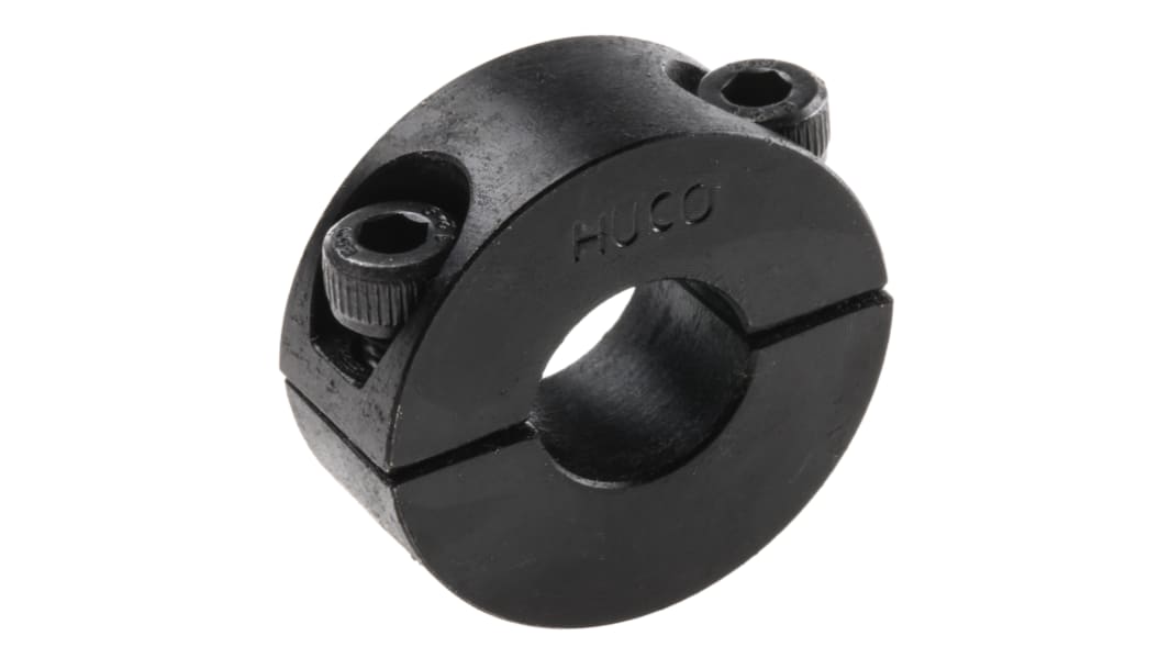 Huco Shaft Collar, Two Piece, Clamp Screw, Bore 12mm, OD 28mm, W 11mm, Steel
