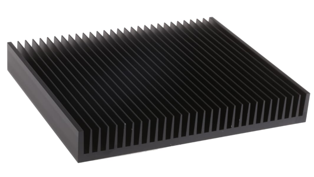Disipador RS PRO de Aluminio Negro, 0.3K/W, dim. 250 x 300 x 40mm, para usar con Aluminio Rectangular Universal