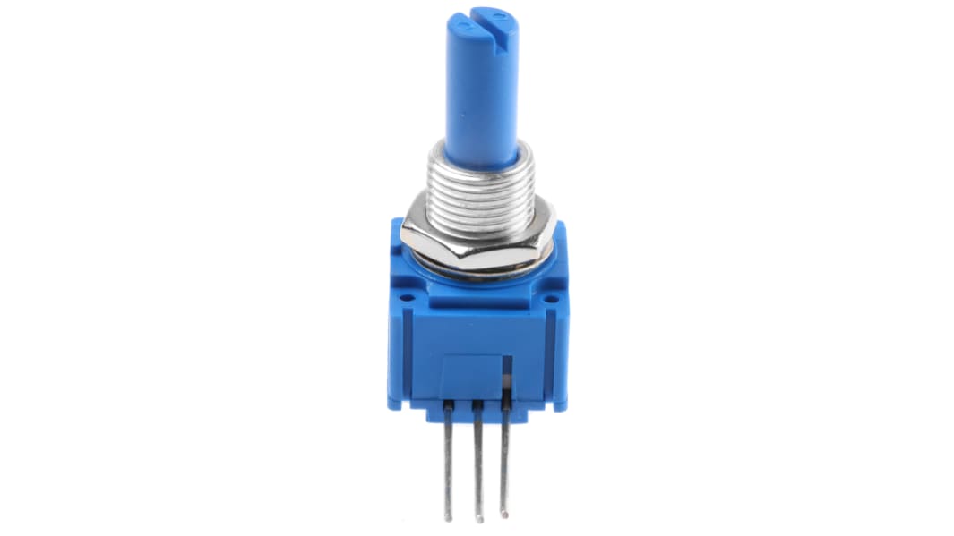 Bourns 91A1A-B28-B15L 1 modul Ledende plast, Dreje Potentiometer, 6,35 mm aksel, Panelmontering, Hulmontering, 10kΩ,