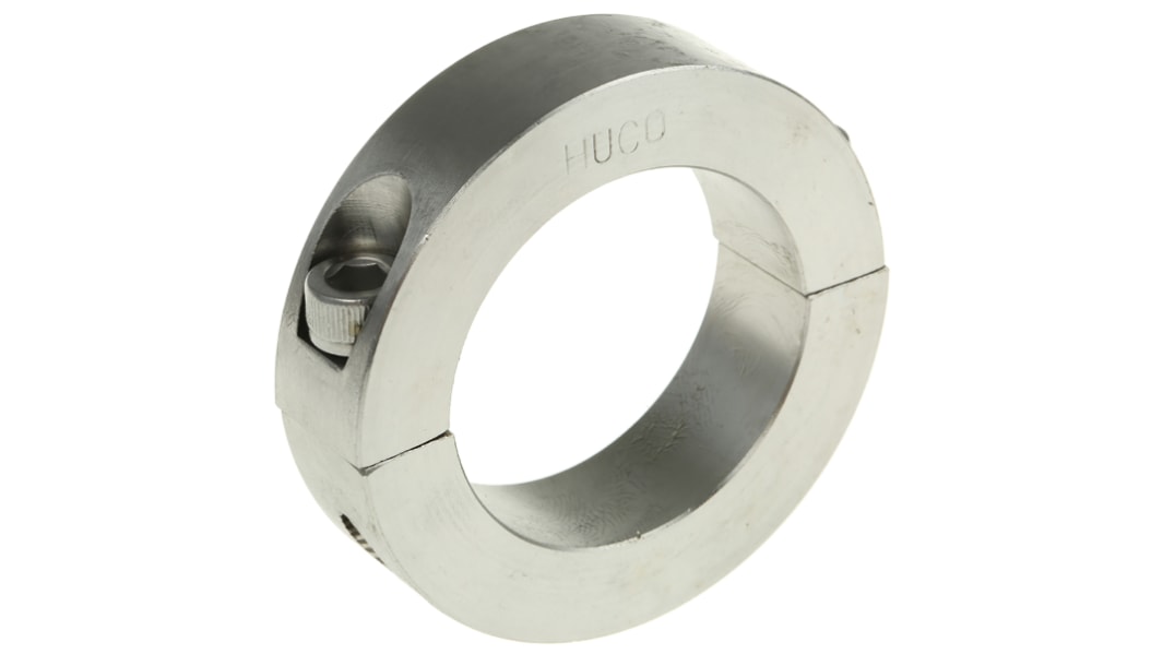 Huco Shaft Collar, Two Piece, Clamp Screw, Bore 40mm, OD 60mm, W 15mm, Stainless Steel
