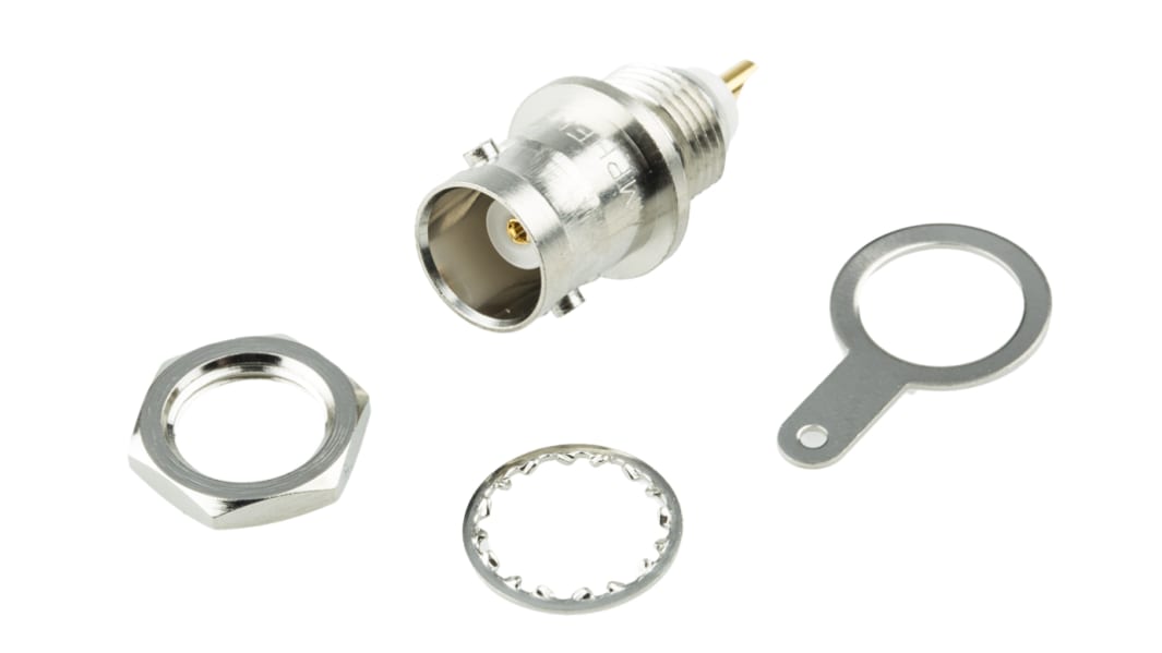 Amphenol RF, Jack Panel Mount BNC Connector, 50Ω, Solder Termination, Straight Body
