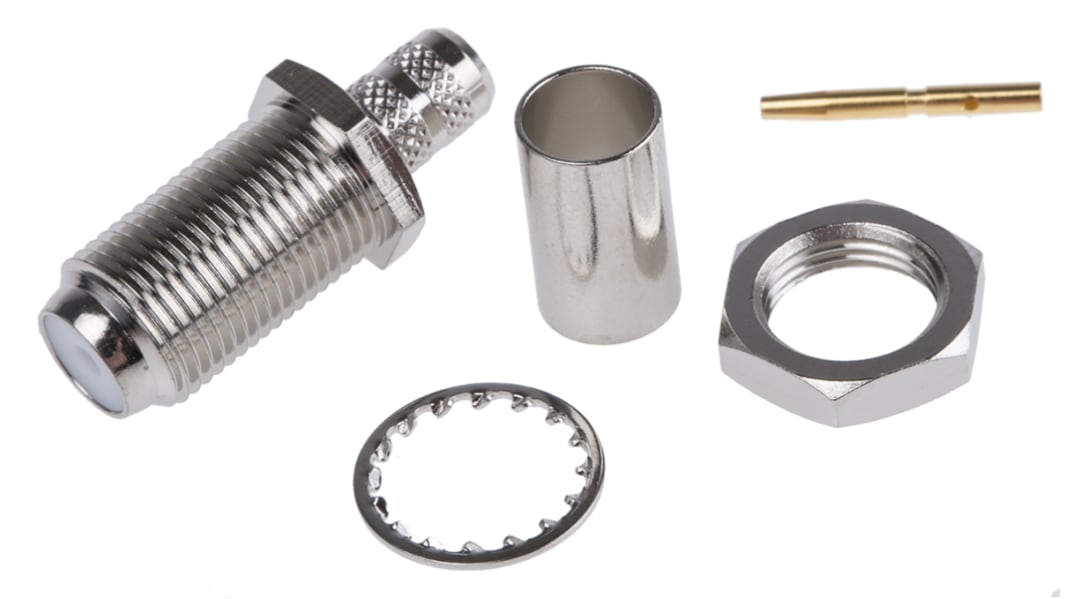Amphenol RF, Jack Cable Mount F Connector, 75Ω, Crimp Termination, Straight Body