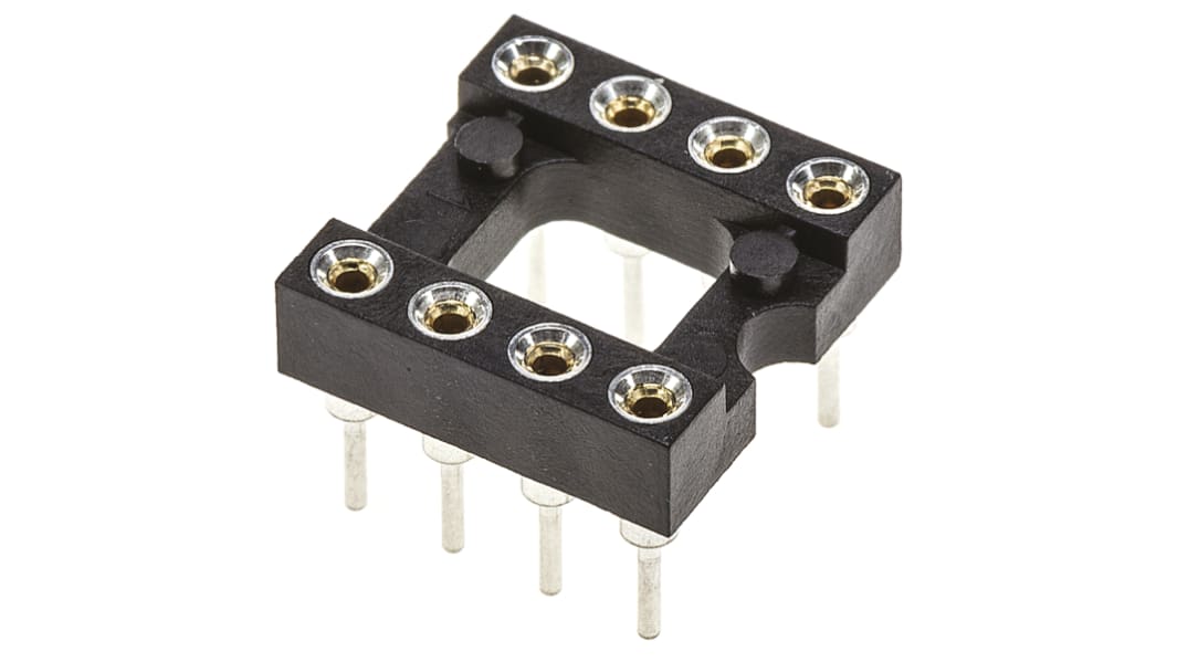 Support DIL Preci-Dip 8 voies, Traversant, broches Tulipe, Entraxe de 2.54mm, largeur de rangée 7.62mm