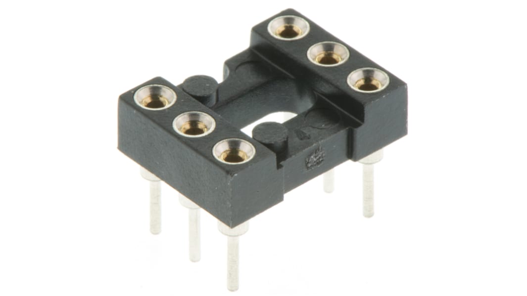 Support DIL Preci-Dip 6 voies, Traversant, broches Tulipe, Entraxe de 2.54mm, largeur de rangée 7.62mm