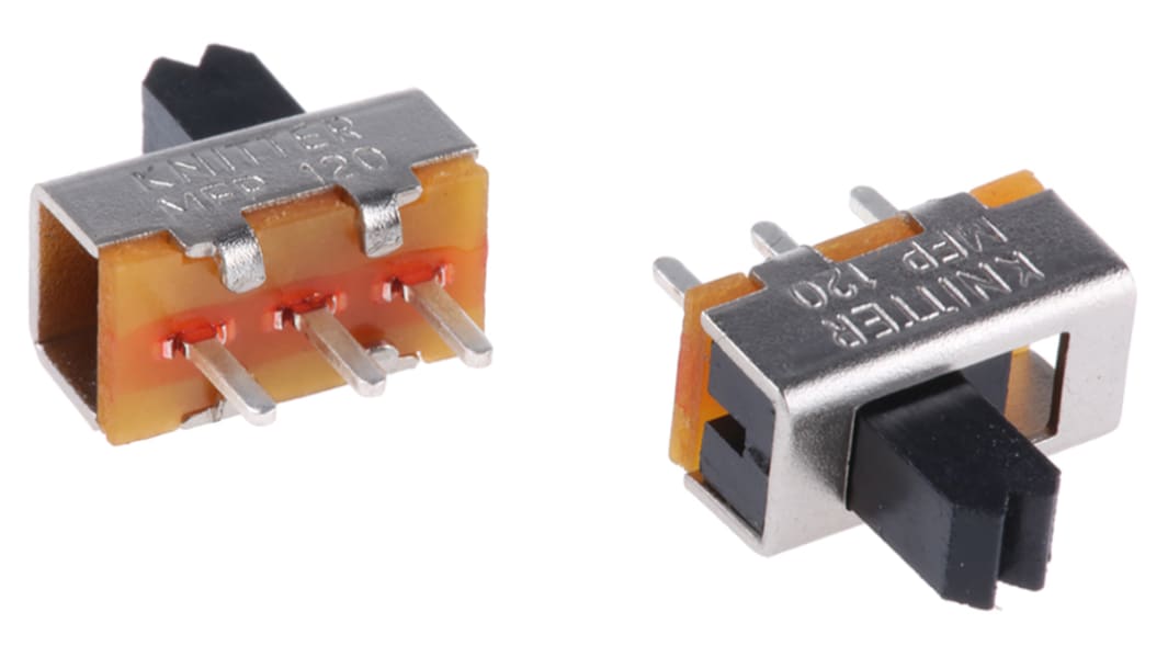 KNITTER-SWITCH スライドスイッチ, 1回路 1接点, 350 mA @ 30 V dc, PCBマウント