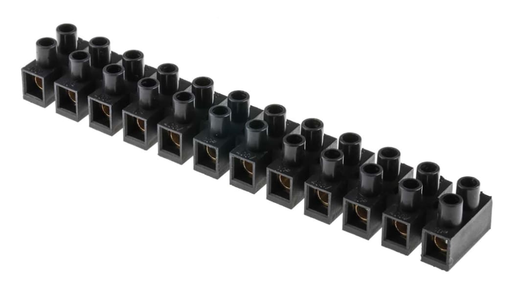 RS PRO Terminal Strip, 12-Way, 57A, 10 mm² Wire, Screw Termination
