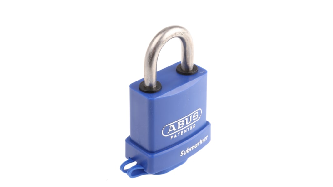 Candado de uso intensivo de Acero inoxidable ABUS, Ø de grillete 8mm, color Azul, para Interior, exterior