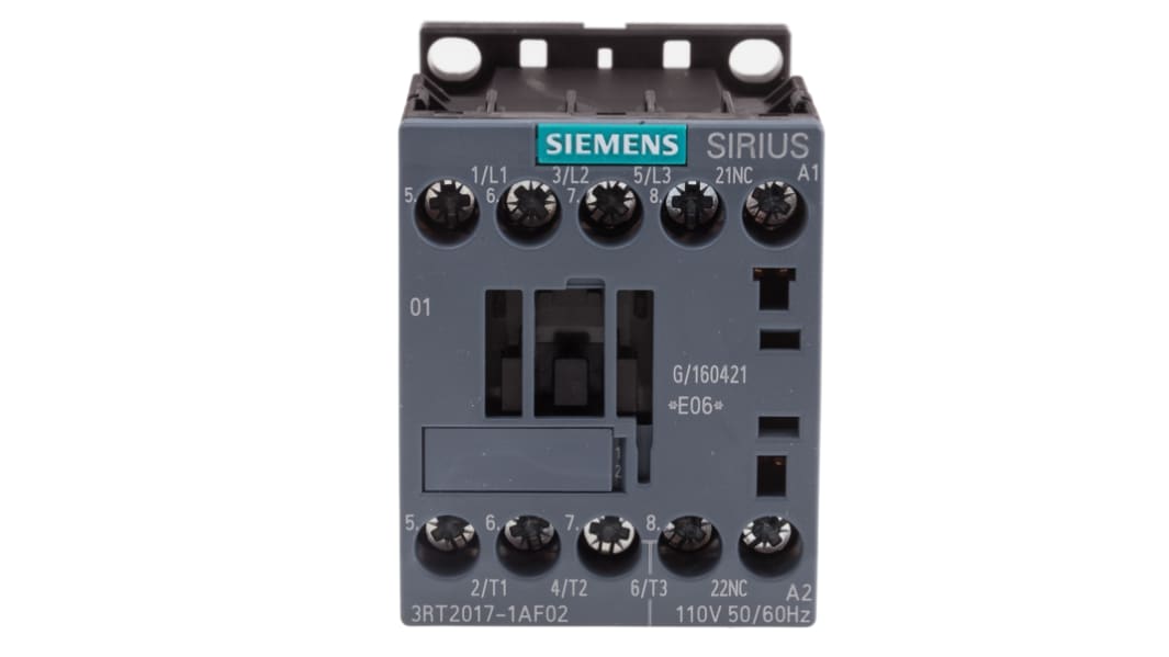 Stycznik 110 V ac Siemens styki: 3 5,5 kW 12 A 3NO Szyna DIN Śruba 3RT2017-1AF02