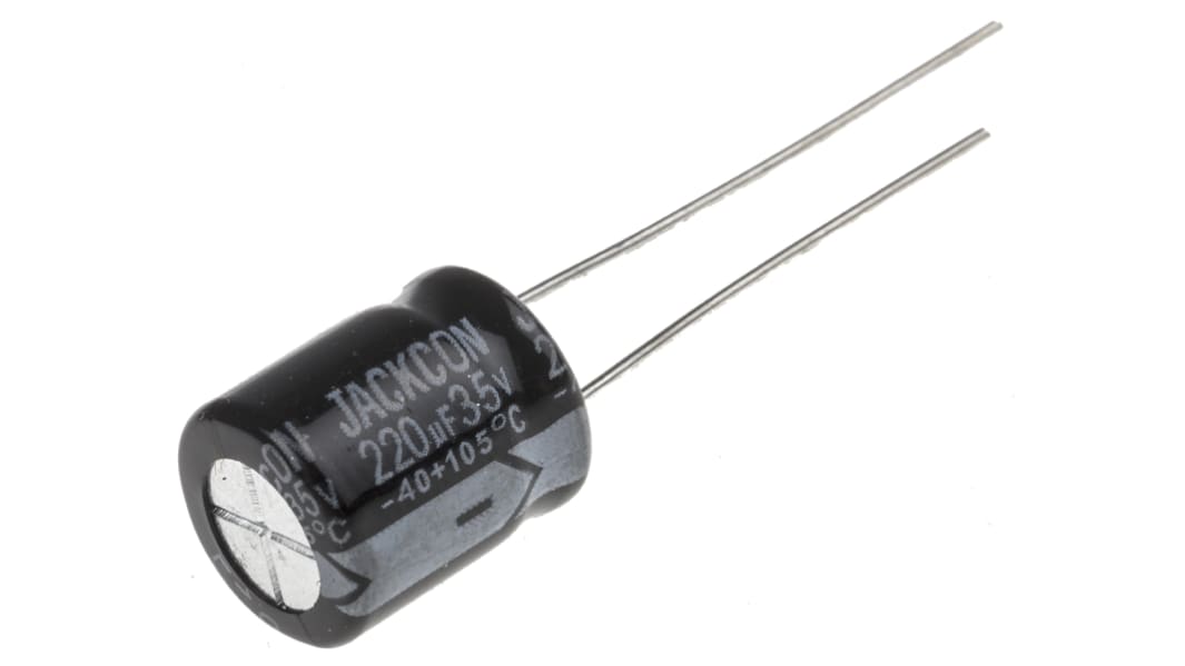 RS PRO 220μF Aluminium Electrolytic Capacitor 35V dc, Radial, Through Hole