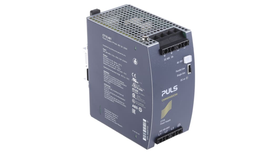 PULS DIMENSION C-Line DINレール取付け用スイッチング電源 48V dc, 5A, 240W