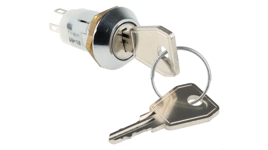 Lorlin Key Switch, SP-CO, 1 A @ 24V ac dc / 115V ac 3-Way Random-Key