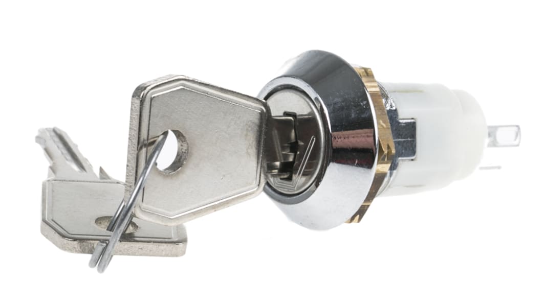 Lorlin Key Switch, SP-CO, 1 A @ 24V ac dc / 115V ac 3-Way Common-Key