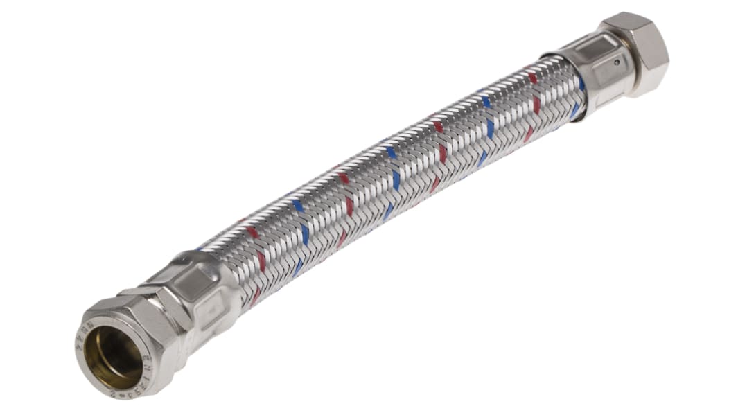RS PRO Hose Assembly, Female BSP 3/4in to Compression 22mm, 10 bar, 300mm Long