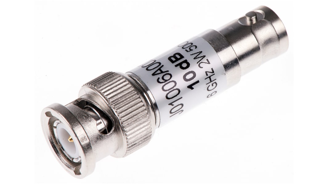 Telegartner 50 Ω, 75 Ω RF Attenuator BNC Connector BNC Plug to BNC Socket 10dB, Operating Frequency 6GHz