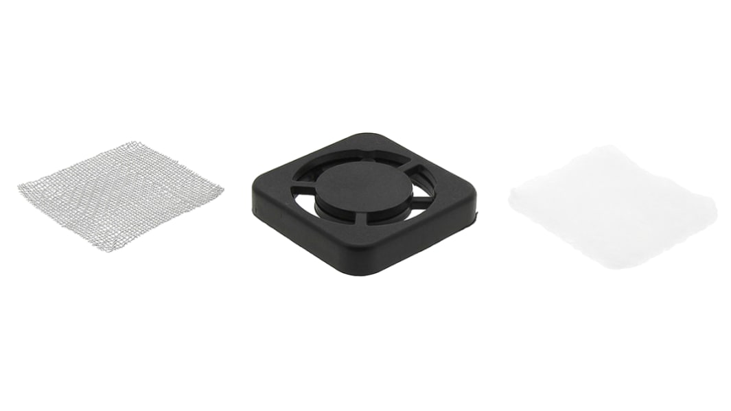 Essentra Fan Filter for 40mm Fans, PET, Stainless Steel Filter, Glass Fibre Reinforced Nylon Frame, 46.5 x 46.5mm