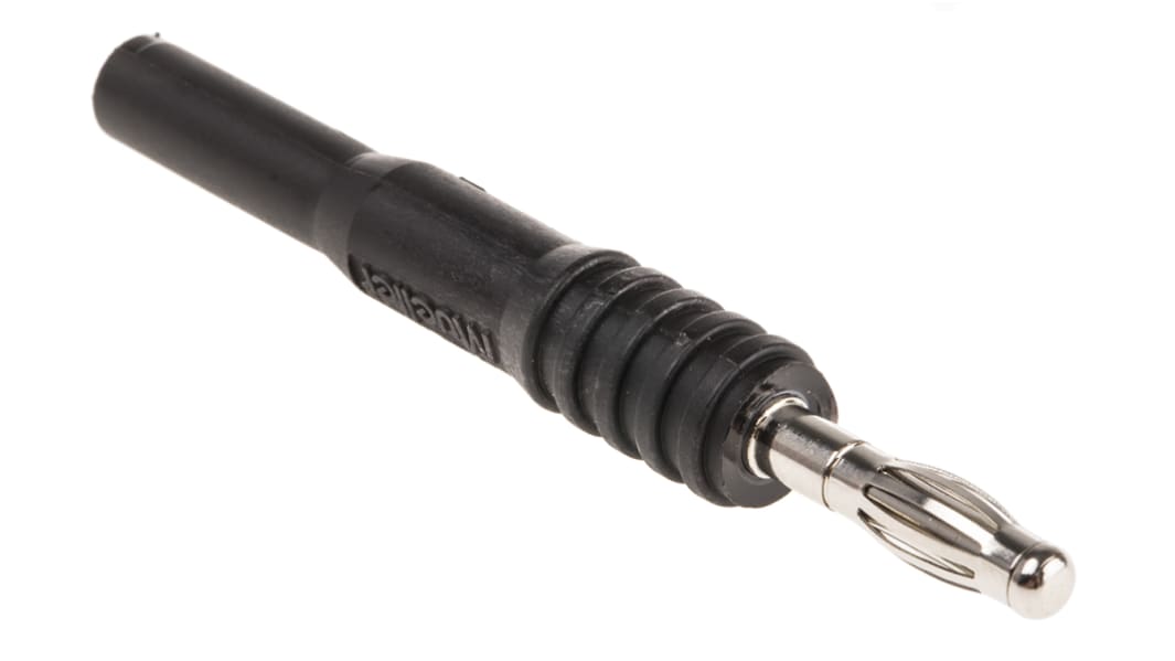 Adaptateur de connecteur de test Mâle vers Femelle Mueller Electric, Noir, avec contacts Cuivre au béryllium, Laiton