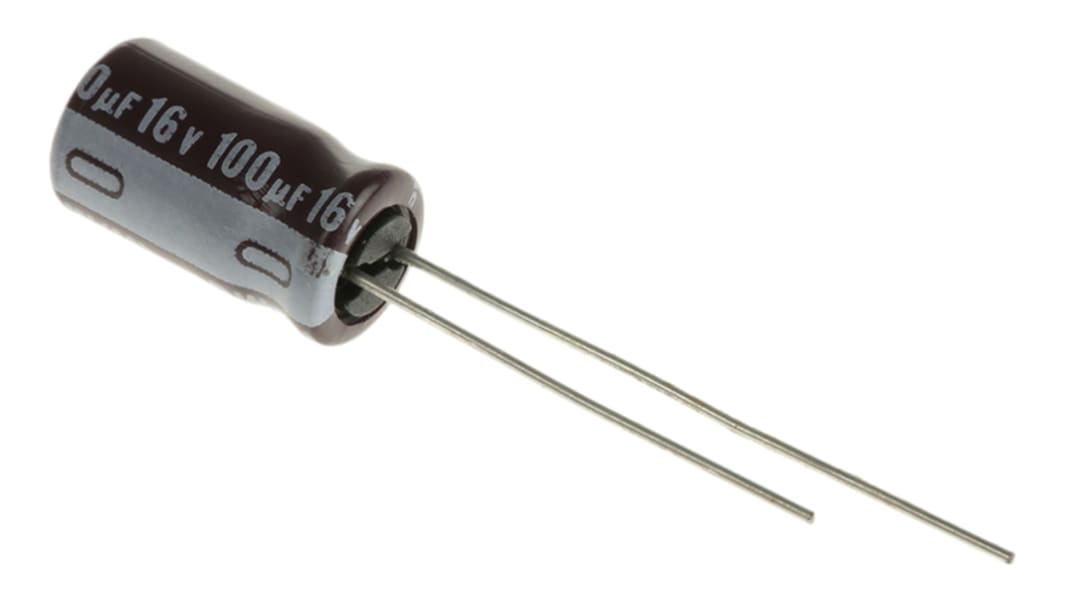 Condensateur Nichicon série PW, Aluminium électrolytique 100μF, 16V c.c.