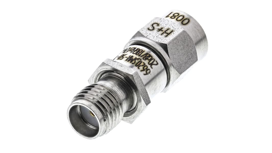 Huber+Suhner 50Ω RF Attenuator SMA Connector SMA Plug to Socket 20dB, Operating Frequency DC → 18GHz