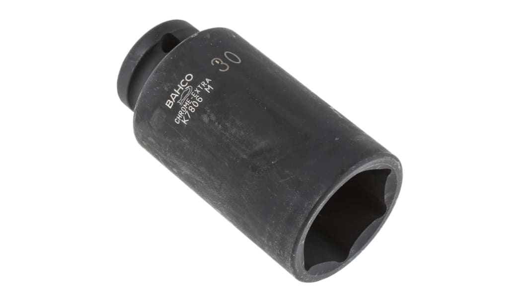Bahco インパクトソケット 30mm インパクト用ディープソケット 合金鋼 全体長さ:78 mm