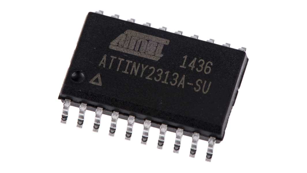 Microchip ATTINY2313A-SU, 8bit AVR Microcontroller, ATtiny, 20MHz, 2 kB, 128 B Flash, 20-Pin SOIC